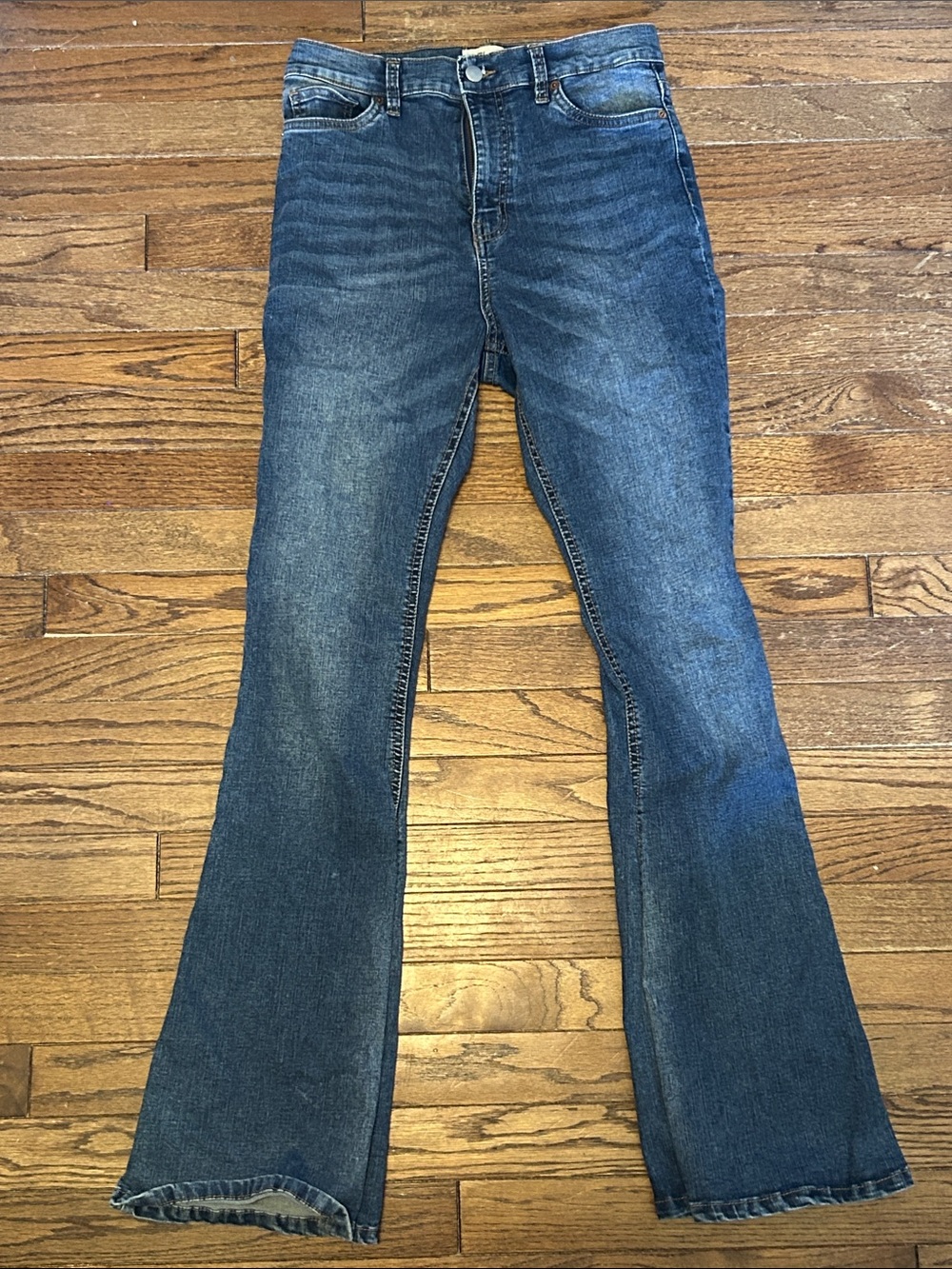 High-Rise Blue Flare Jeans for Women